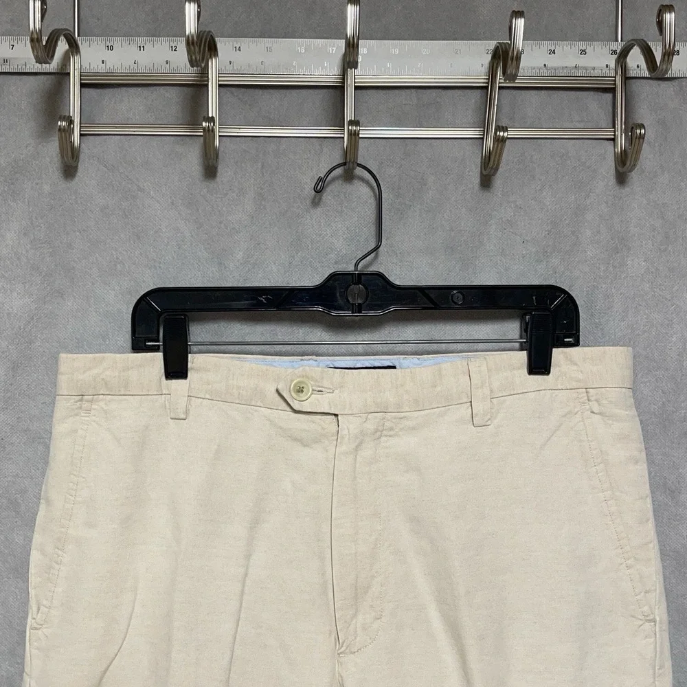 Banana Republic Pants Men's 34X31 Ivory Straight Linen Cotton Coastal Academia